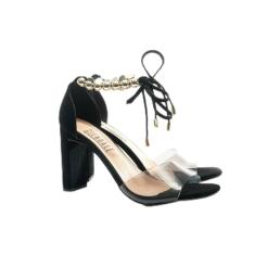 Sandália Egeu Glendale Salto Wandler Cor:Preto;Tamanho:38;Gênero:Feminino;Material:Sintético