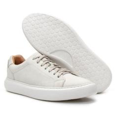 Tênis Masculino Casual Couro Cadarço Conforto Moderno-Masculino