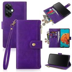 Antsturdy Capa carteira OnePlus nord N30 5G com porta-cartões para mulheres e homens, capa para celular OnePlus nord N30 5G com bloqueio de RFID, capa flip de couro PU à prova de choque com alça zíper