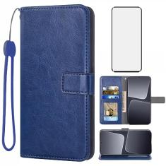 Asuwish Capa carteira compatível com Xiaomi 13 Pro, protetor de tela de vidro temperado e capa flip de couro, suporte para cartão, acessórios de celular, capas para celular para Mi 13Pro 5G, mulheres,