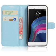 Capa estilo LG X (5.3), capa carteira flip de couro PU premium com compartimento para cartão, suporte e fecho magnético [capa interior à prova de choque de TPU] Compatível com estilo LG X (5.3)