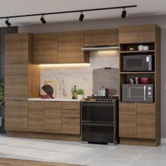 Armário de Cozinha Completa 330cm Stella Madesa 02, Rustic