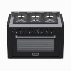 Fogao a gas de embutir temis 5 q preto fosco gas glp - Venax, 110V