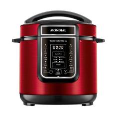 Panela de Pressão Elétrica Digital 6L, Mondial, Vermelho e Inox - PE-6