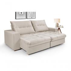 Sofá Cancún 2,30 3 Lugares Império Estofados Veludo Veludo Marfim 162