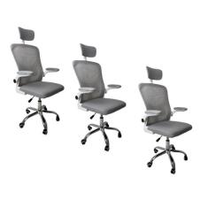 Kit 3 Cadeiras de Escritório Diretor Oficial Vegas com Apoio - Oficial