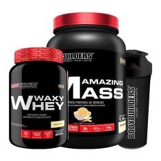 1x Whey Protein Waxy Whey 900g+Hipercalórico Amazing Mass 1.5+Coqueteleira - Bodybuilders-Unissex