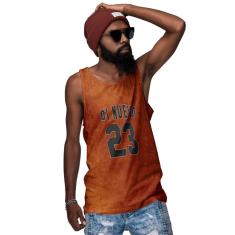 Camiseta Regata Laranja Ferrugem Number 23-Masculino