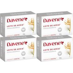 4UN Sabonete Vegetal Leite Aveia Hipoalergenico 90g Davene