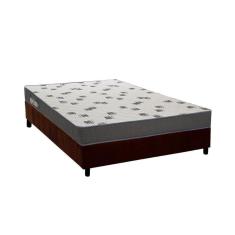 Cama Box Casal: Colchão Espuma D33 Ortobom Light Saúde + Base Crc Suede Brown (138x188)