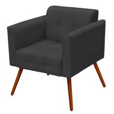 Poltrona Decorativa Pés Palito Ana Suede Cinza - Condor Decor, Suede G