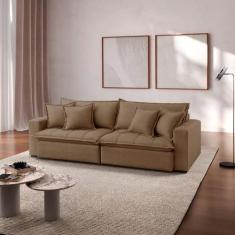 Sofá Cama Jupiter 3 Lugares Retrátil Reclinável 2,30m Boucle com Molas