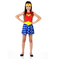 Fantasia Mulher Maravilha Verão Infantil - Liga da Justiça - Dc comics