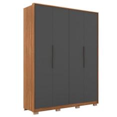 Guarda Roupa Casal Com Pés 4 Portas 3 Gavetas Attore D02 Amendola/Graf