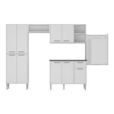 Cozinha Completa C/ Mesa Dobrável Siena Multimóveis Branca