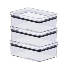 Kit 3 Potes Herméticos Porta Frios 770ml Empilháveis