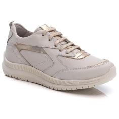 Tênis Feminino Esporte Couro Cadarço Conforto Dia a Dia-Feminino