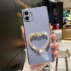 Capa protetora de metal brilhante para Samsung Galaxy S22 S21 S20 Ultra S21 S20 FE S10 Plus à prova de choque, cinza lilás, para S20
