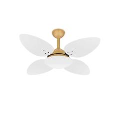 Ventilador Teto Pétalo Dourado 4 Pás Mdf Potente Ventax 110V