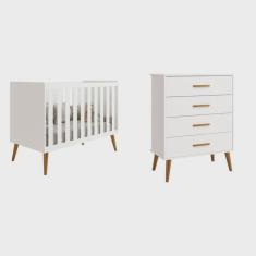 Berço Americano Isis e Cômoda 4 Gavetas Isis