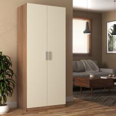 Guarda-roupa Compacto 2 Portas Monarca Castanho-offwhite