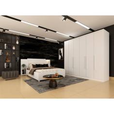 Guarda roupa casal grande 6 portas 2,39m - Veneza-Neve - Tcil Móveis