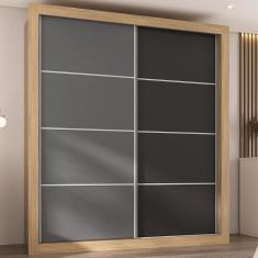 Guarda Roupa Casal Dallas MP4270 2 Portas de Correr 4 Gavetas MDP Preto-grafite Multimóveis