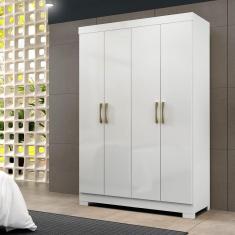 Guarda Roupa 4 Portas com pés Paris Espresso Móveis Branco