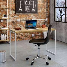 escrivaninha studio carvalho e branca 120 cm