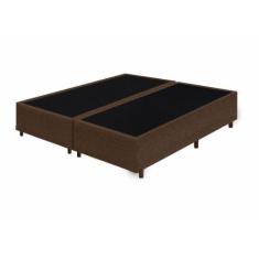 Base Box Casal Bipartido Santo Box Suede 40x138x188, Marrom