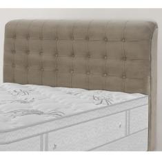Cabeceira Casal Estofada Dama Simbal Marrom Taupe