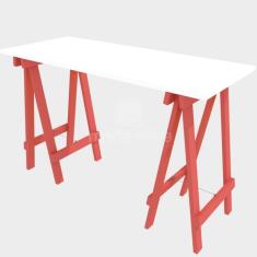 Escrivaninha Cavalete Prática Madersilva Vermelho Branco