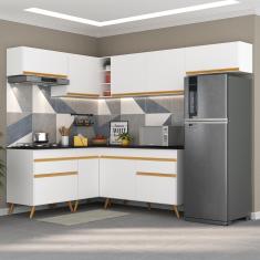 Cozinha Completa de Canto Veneza GW Multimóveis MP2069 com Armário e Balcão Branca