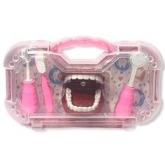 Maleta Kit Dentista Infantil Dentista 4 Peças Rosa Pakitoys