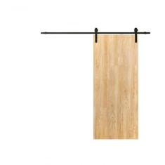 Porta Celeiro De Correr Verniz Kit Preto 210x90