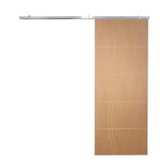 Porta De Correr P- Verniz Frisada Kit Alumínio Fs Duplo - 210x70