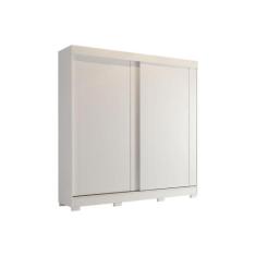 Guarda Roupa Casal 2 Portas de Correr e 3 Gavetas c/ Pés Ilhéus Branco