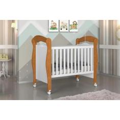 Berço Mini Cama PIMP 3 em 1 Com Suporte Para Véu e Rodízios Cor Nature