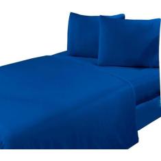 Jogo De Lençol Casal Padrão Liso 4Pçs C/ Elástico Várias Cores - Doce 