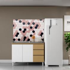 Balcão De Cozinha 3 Portas 2 Gavetas Com Pia Inox Atacama Off White Sophia Aramóveis