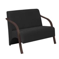 Poltrona Decorativa 2 Lugares Vênus Braço Pé Madeira D Salla Suede, Pr