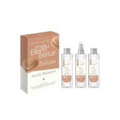 Kit Meu Bem Estar Delícias Vanilla Macarron Splash+Hidratante+Sabonete