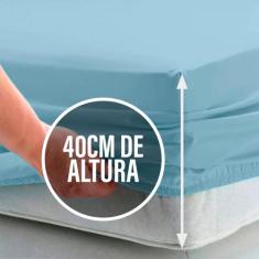 Lençol de cama Queen Avulso 400 Fios 40cm Altura 100 algodao com elast