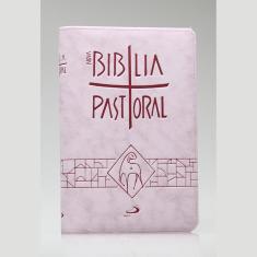 Bíblia Sagrada Pastoral Média Zíper Rosa