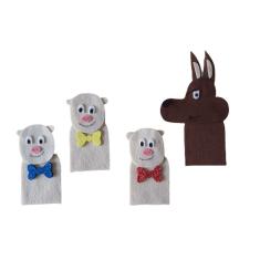 Dedoches De Feltro - Porquinhos - 4 Personagens - Multicolorido - Kits E Gifts