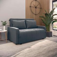 Sofá Cama 2 Lugares 138cm Amora New Capuccino Matrix, Chumbo