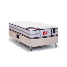 Cama Box + Colchão Castor Solteiro Vitagel Classic Double Face Pocket 88x188x63cm