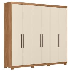 Guarda Roupa Casal 6 Portas Amêndola-Off 4 Gavetas Vanny D02 MDF Mpozenato