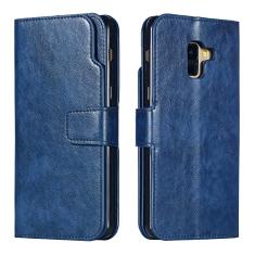 Capa flip para Samsung Galaxy A8 Plus 2018 Remium Capa carteira de couro PU com suporte e aba, [9 coágulos de cartão de crédito clipe capa magnética para Samsung Galaxy A8 Plus 2018 Phone Back Cove