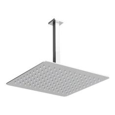 Ducha Chuveiro Slim Quadrado Metal 30X30Cm Com Braço De Teto